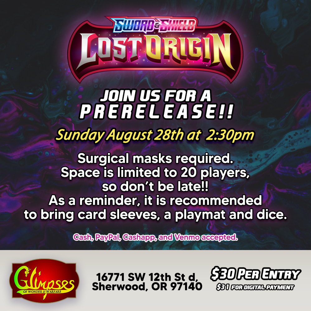 Lost Origin Prerelease. Details in post.